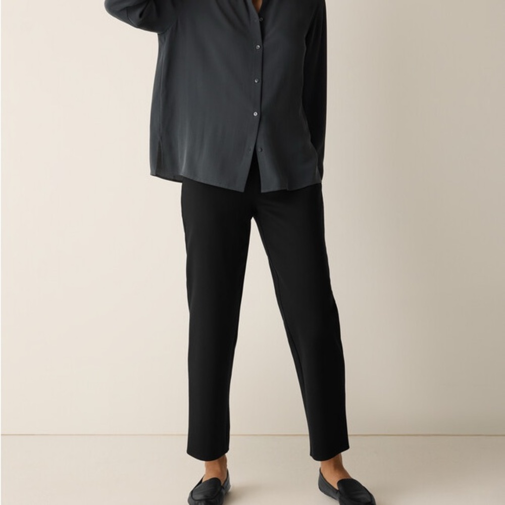 Eileen Fisher Stretch Ponte Slim Pant Black Size Small